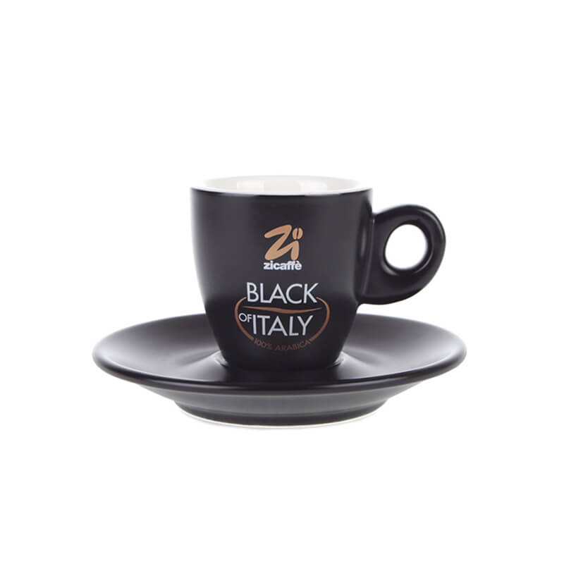 Black Italy Espressotasse mit Untertasse