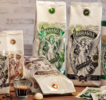 Verschiedene Verpackungen von MariaSole Kaffees