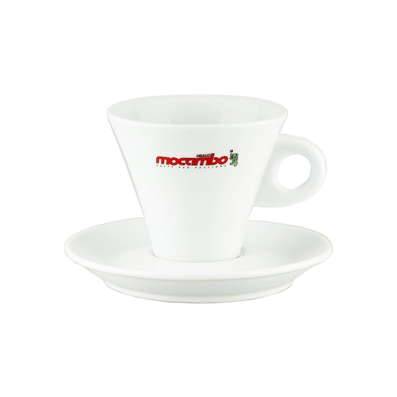 Milk coffee cup with saucer