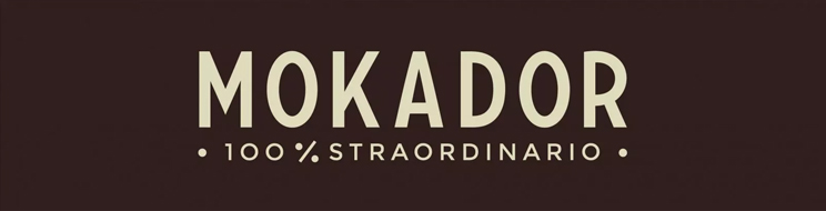 braunes Mokador Logo mit Schrift in Beige