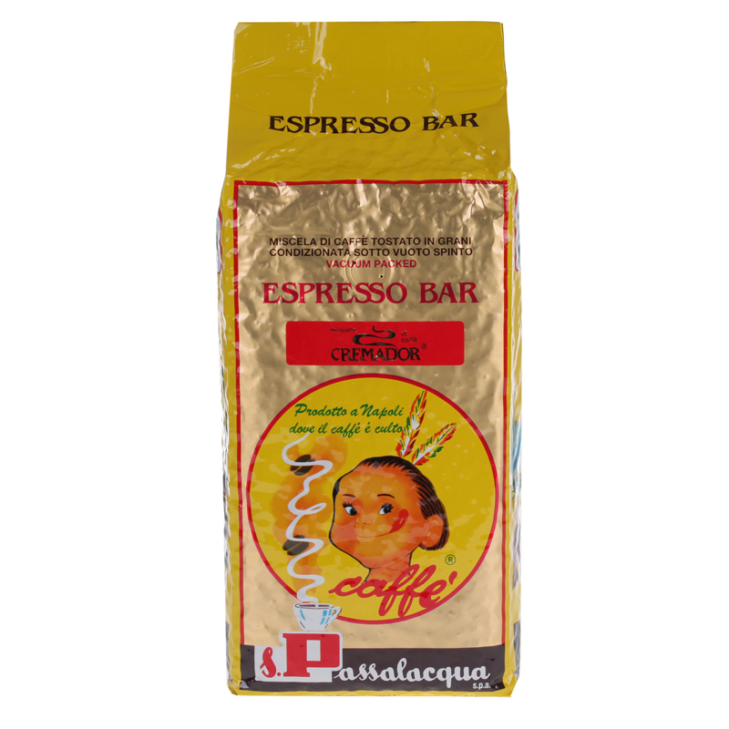 Espresso in gelb mit Passalacqua-Indianer