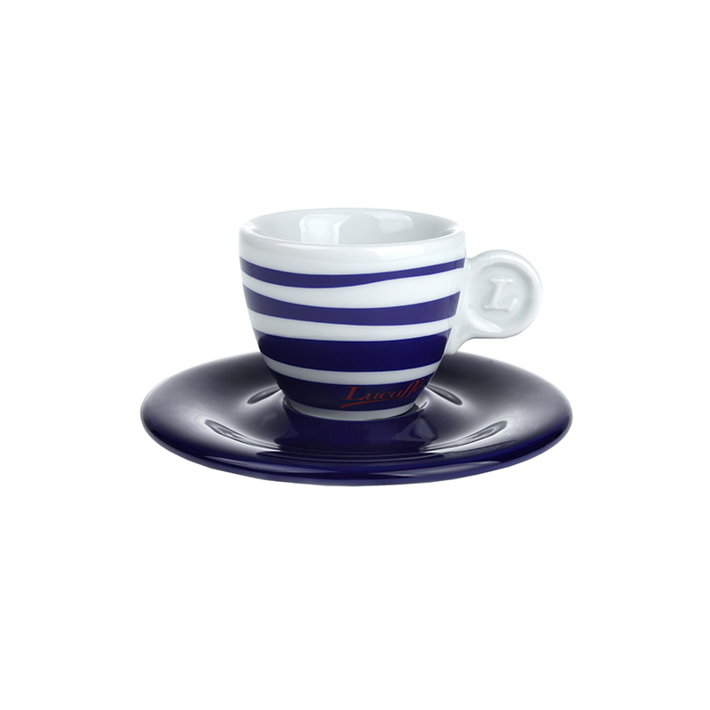 Espresso cup with saucer Blue white