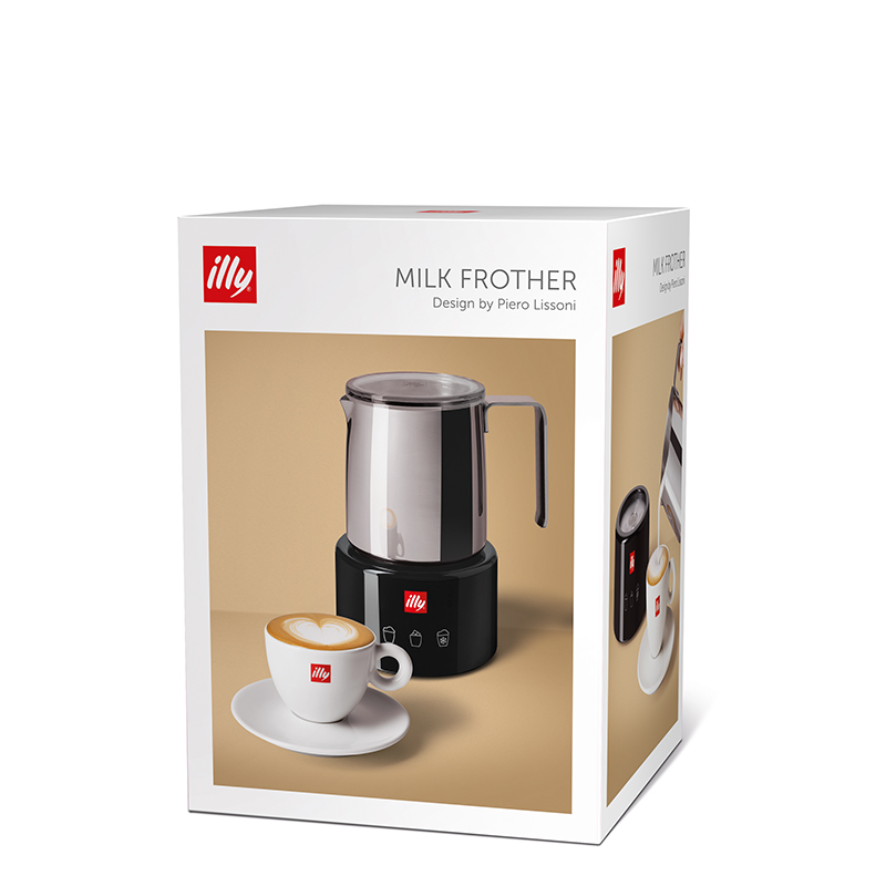 Electric Milk Frother Black - Stainless Steel Frother - illy Shop